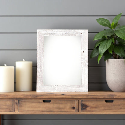 6" x 6" White Solid Wood Tabletop Picture Frame-1