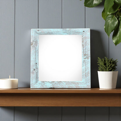 6" x 6" Blue Solid Wood Tabletop Picture Frame-1