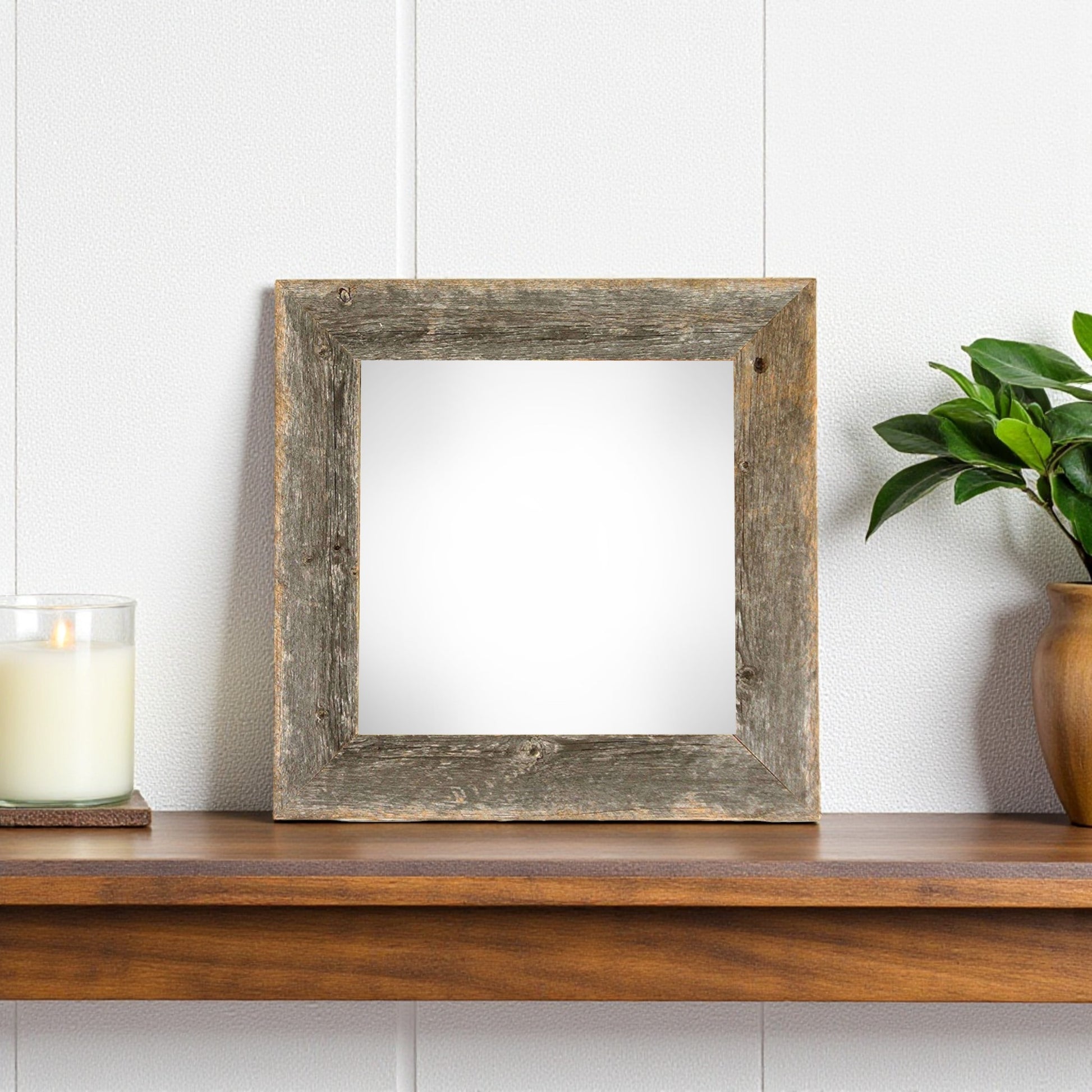12" x 12" Gray Solid Wood Tabletop Picture Frame-1