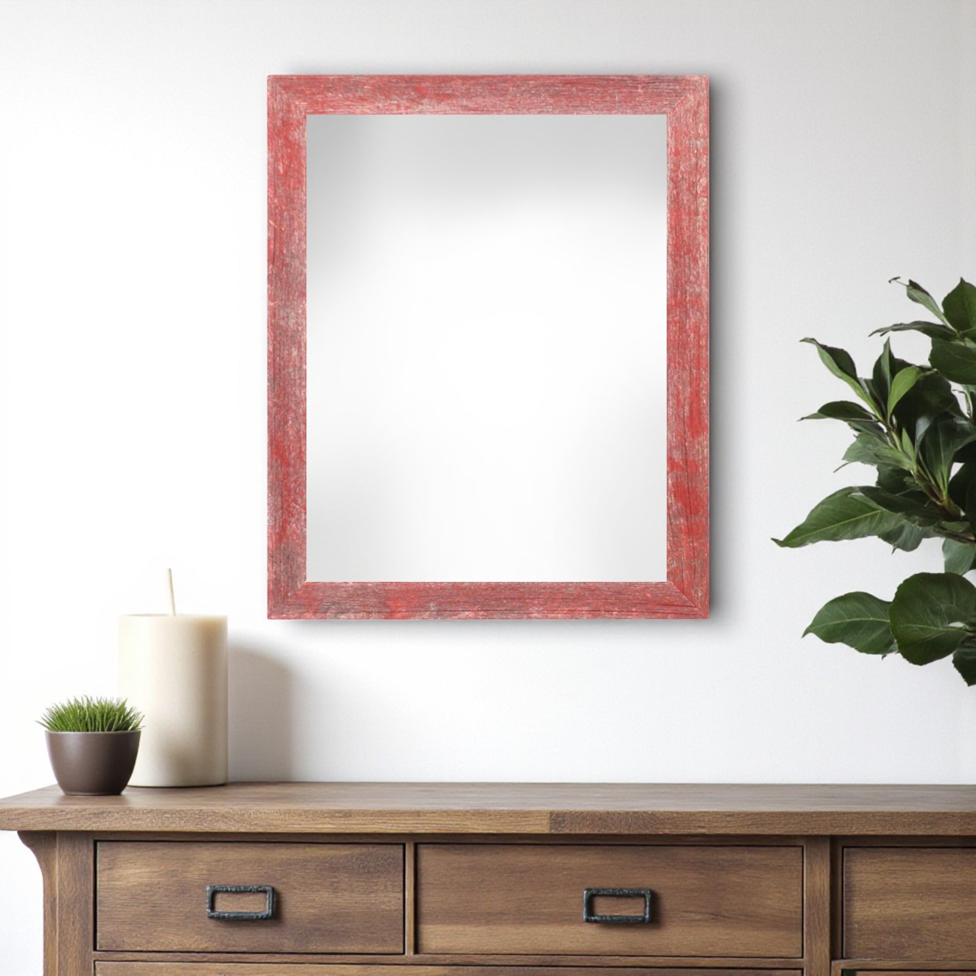 12" x 18" Red Solid Wood Hanging Picture Frame-1
