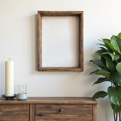 11" x 14" Gray Solid Wood Hanging Picture Frame-1