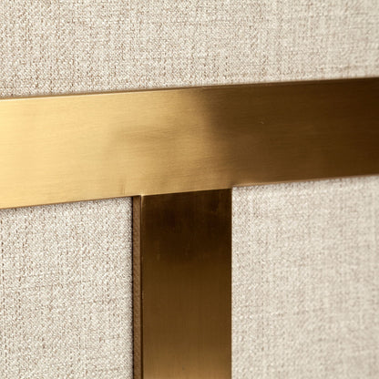 31" Cream and Gold Fabric Arm Chair-8