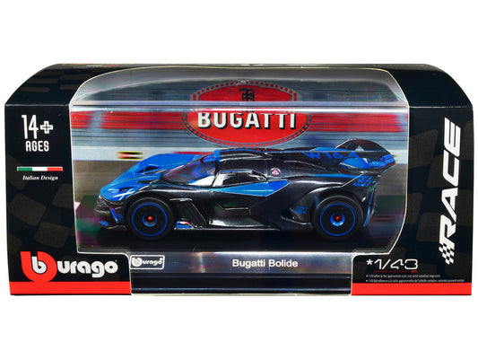 Bugatti Bolide Blue and Carbon Gray "Race" Series 1/43 Diecast Model Car by Bburago-0