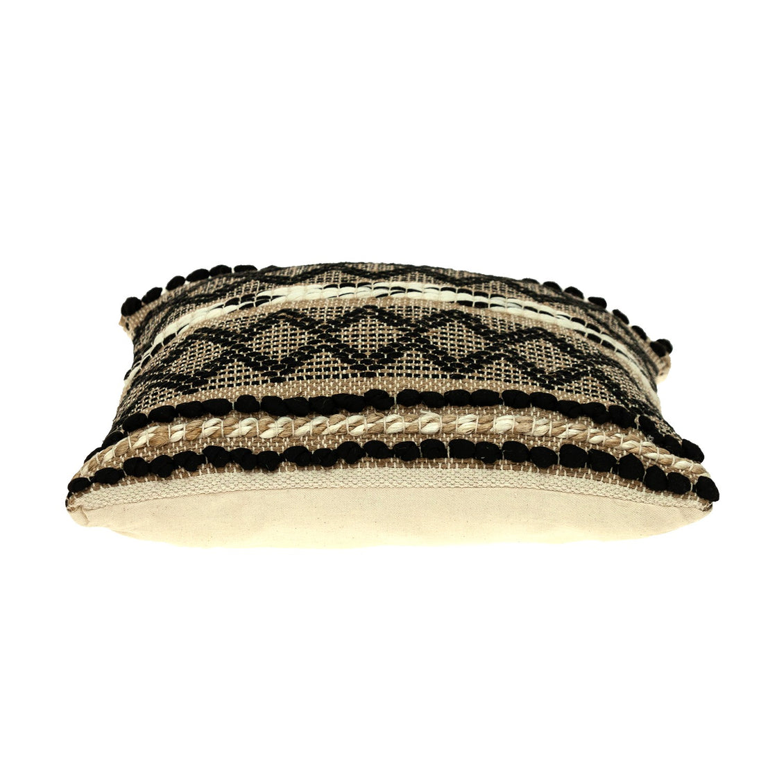 Black And Sand Woven Decorative Pillow-3