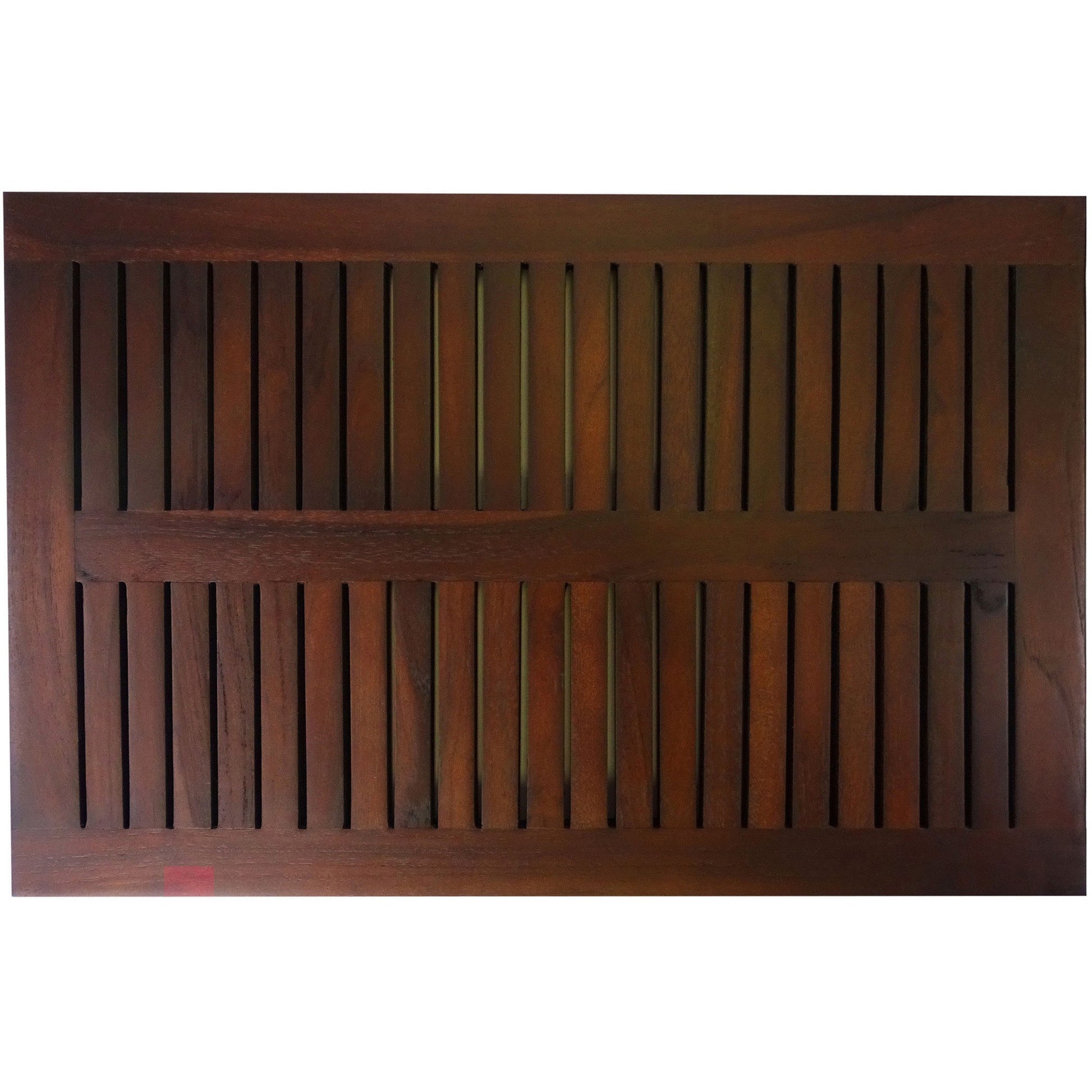 23" Dark Brown Teak Slat Bath Mat-1