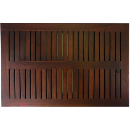 23" Dark Brown Teak Slat Bath Mat-1