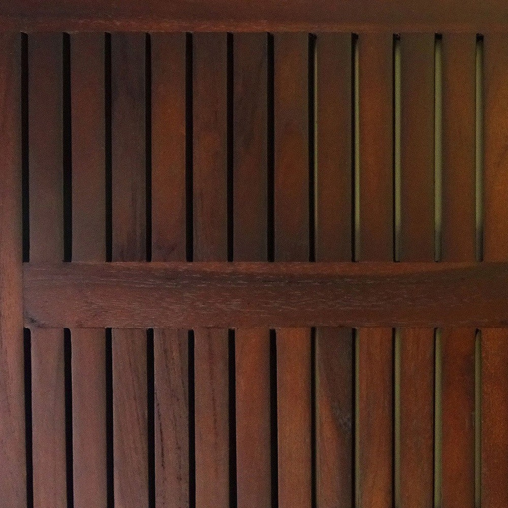 23" Dark Brown Teak Slat Bath Mat-4