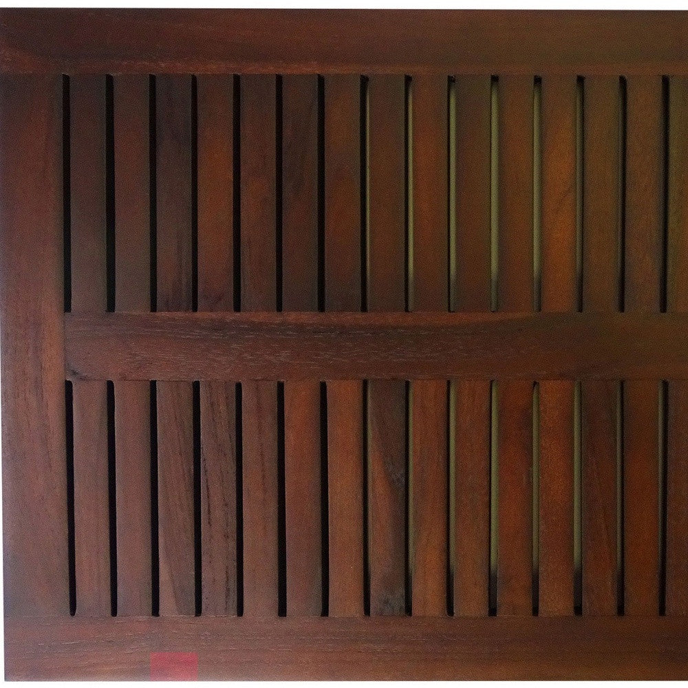 23" Dark Brown Teak Slat Bath Mat-3