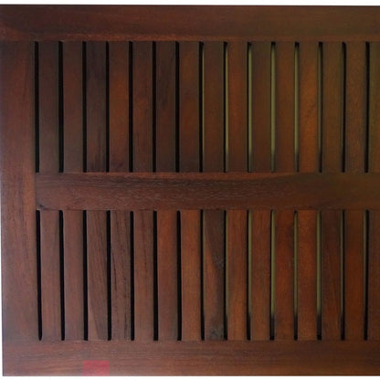 23" Dark Brown Teak Slat Bath Mat-3