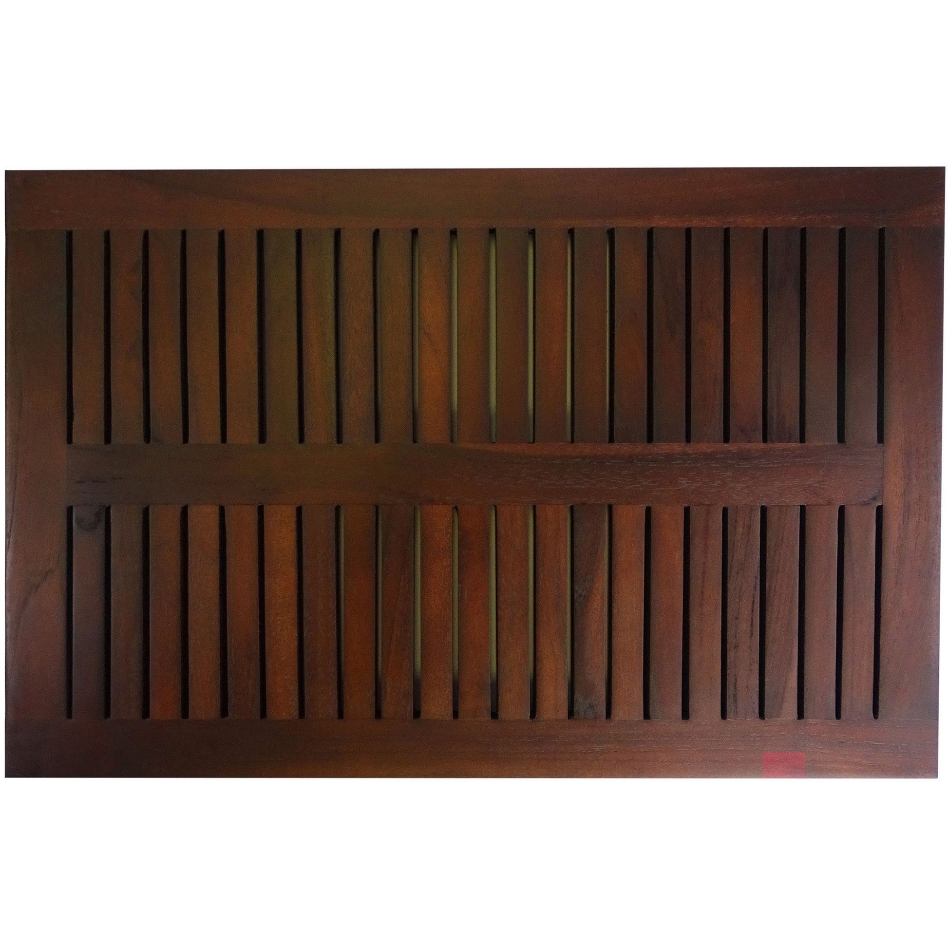 23" Dark Brown Teak Slat Bath Mat-2