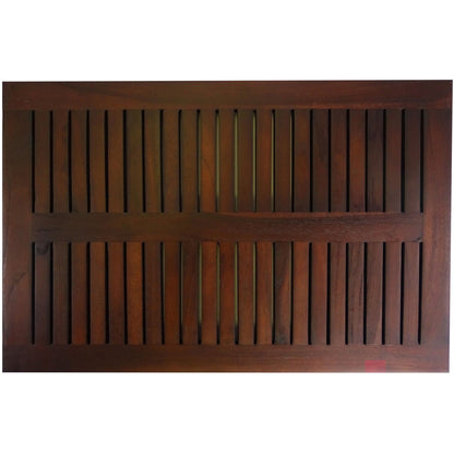 23" Dark Brown Teak Slat Bath Mat-2