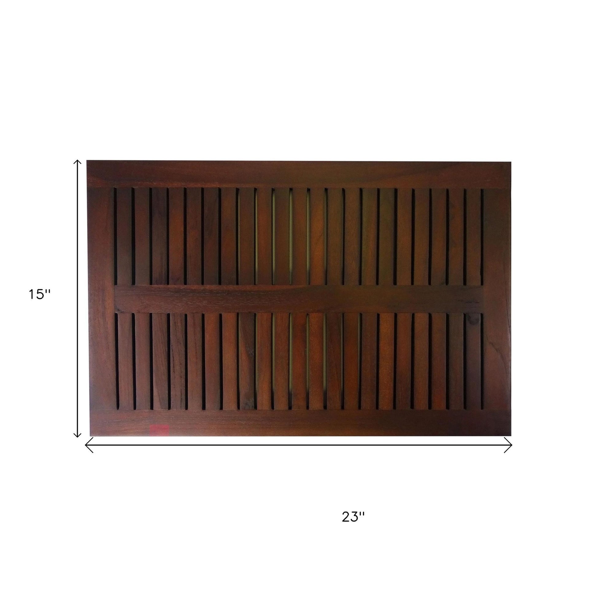 23" Dark Brown Teak Slat Bath Mat-5