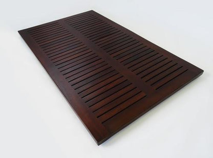 31" Dark Brown Teak Slat Non Slip Bath Mat-3