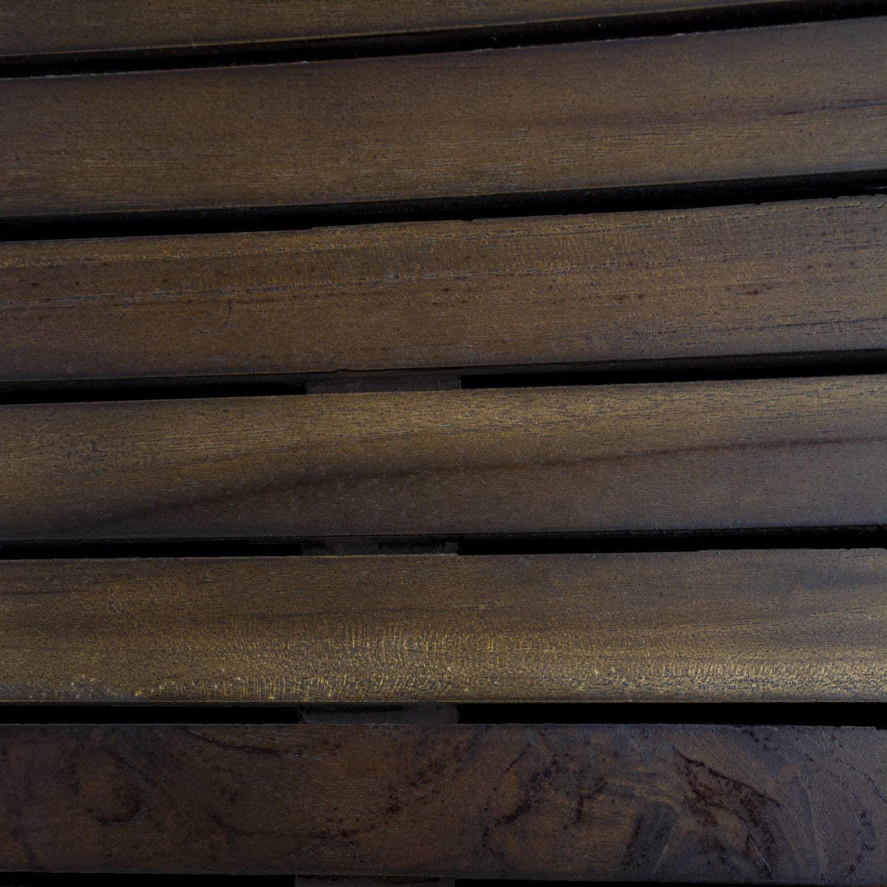 23" Dark Brown Teak Slat Non Slip Bath Mat-8