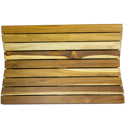 23" Brown Teak Slat Non Slip Bath Mat-2