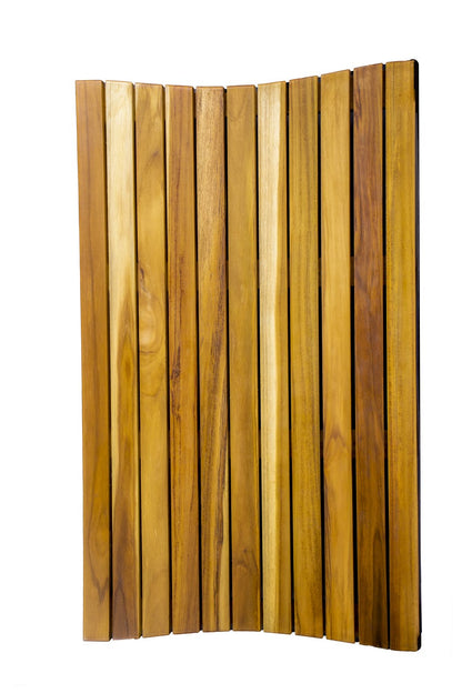 31" Brown Teak Slat Non Slip Bath Mat-2