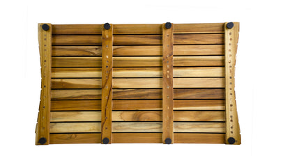 31" Brown Teak Slat Non Slip Bath Mat-3