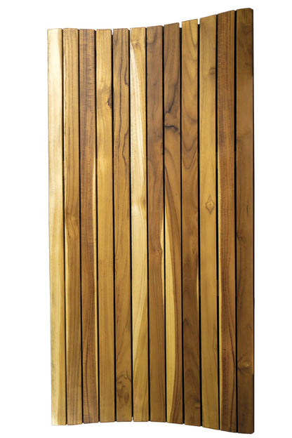 40" Brown Teak Slat Non Slip Bath Mat-2