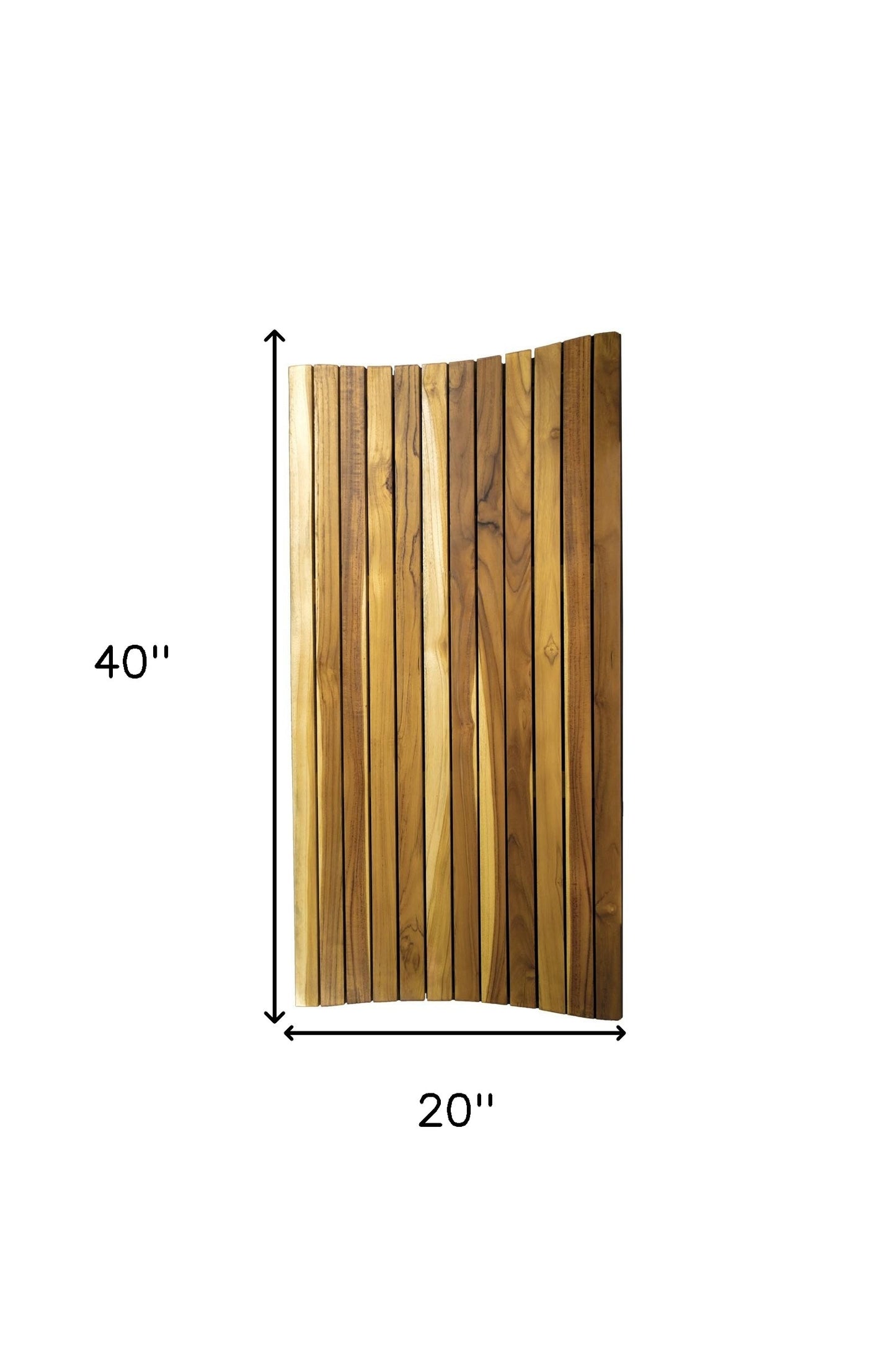 40" Brown Teak Slat Non Slip Bath Mat-4