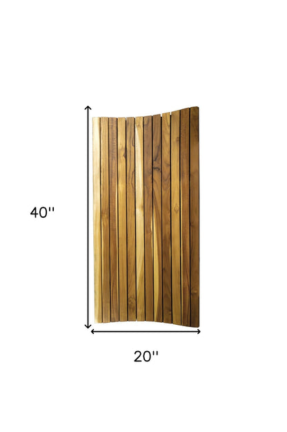 40" Brown Teak Slat Non Slip Bath Mat-4