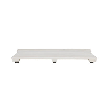 23" White Teak Slat Non Slip Bath Mat-3
