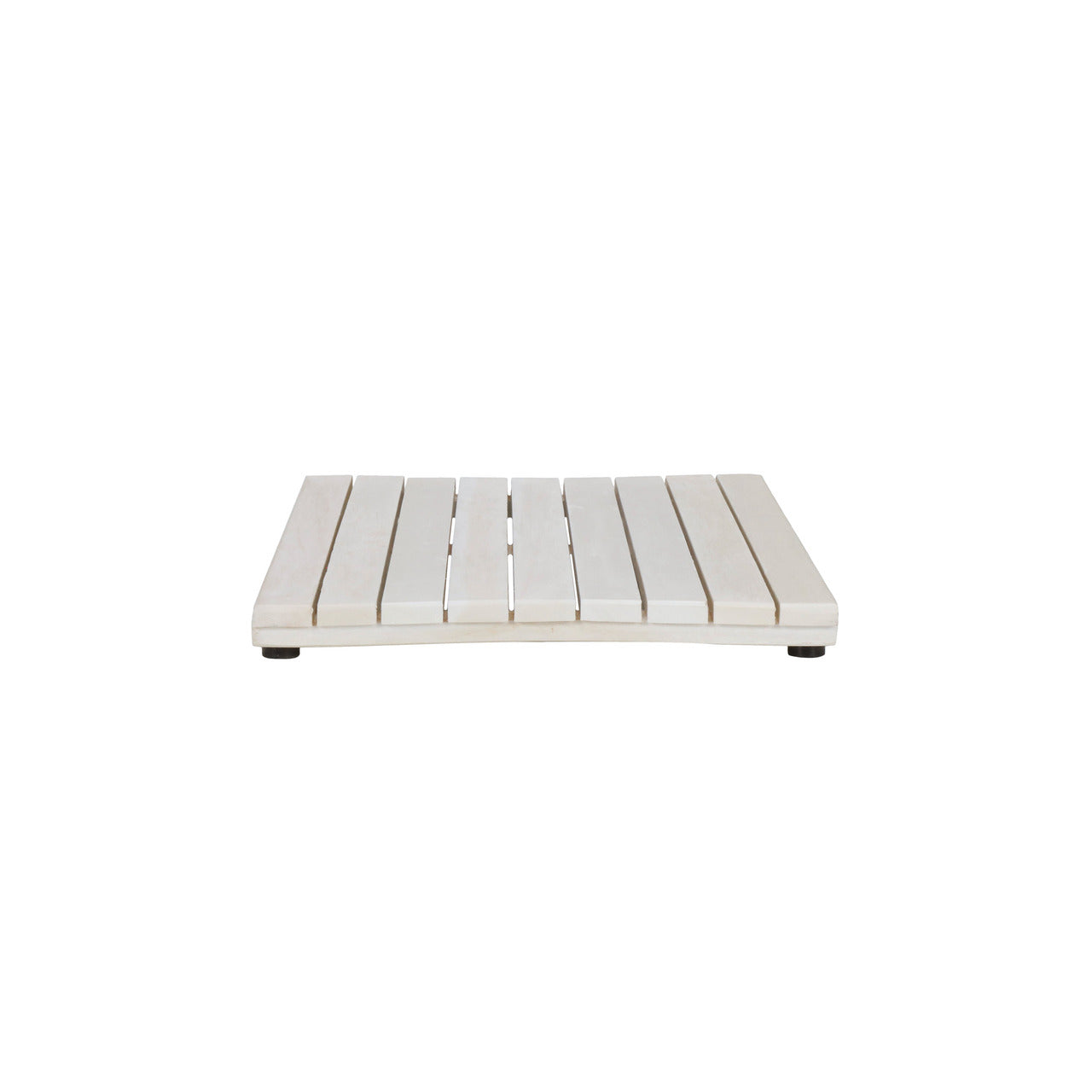 23" White Teak Slat Non Slip Bath Mat-4