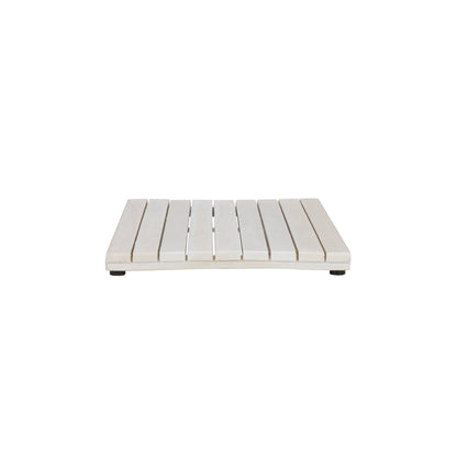 23" White Teak Slat Non Slip Bath Mat-4