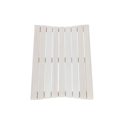 23" White Teak Slat Non Slip Bath Mat-6