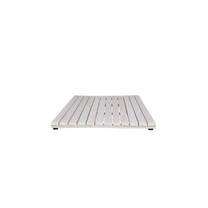40" White Teak Slat Non Slip Bath Mat-4
