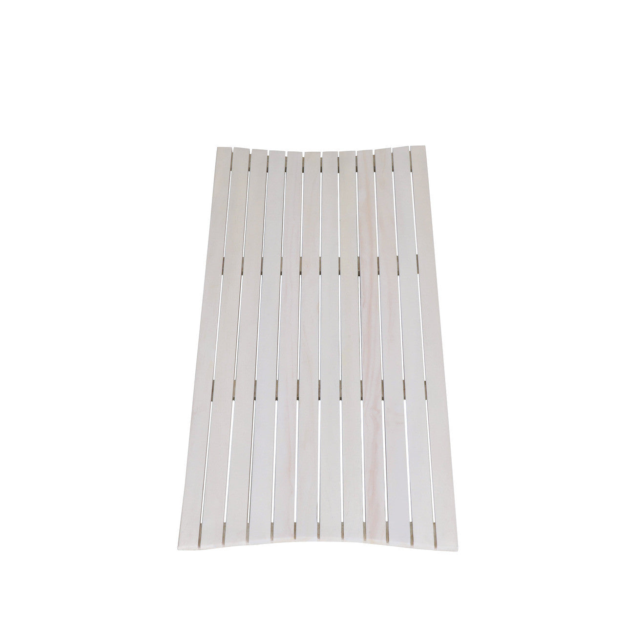 40" White Teak Slat Non Slip Bath Mat-8
