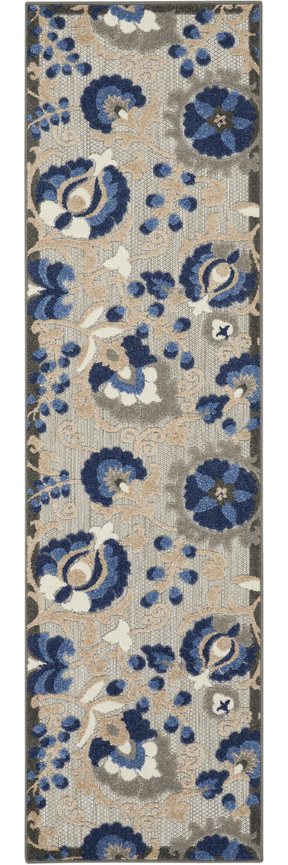 8' Blue And Gray Indoor Outdoor Area Rug-6