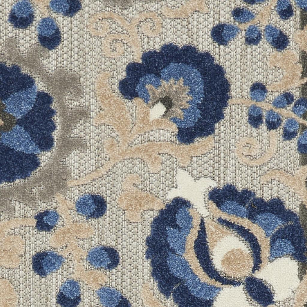 8' Blue And Gray Indoor Outdoor Area Rug-2