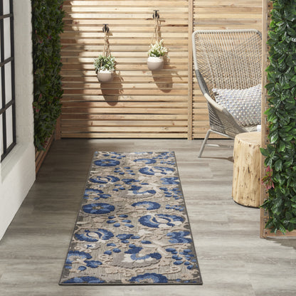8' Blue And Gray Indoor Outdoor Area Rug-5