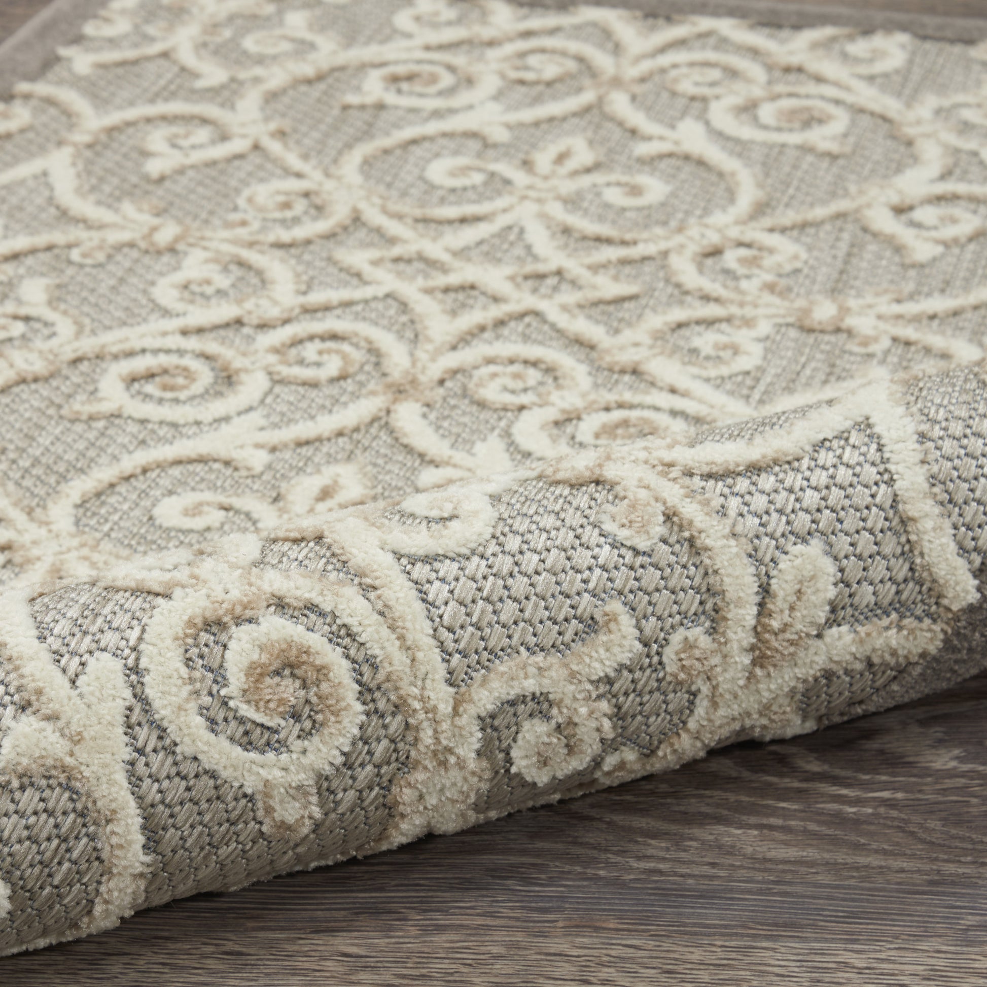 6' Gray And Ivory Indoor Outdoor Area Rug-8