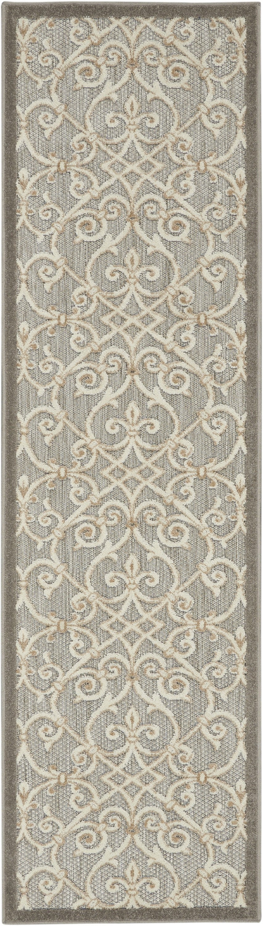 6' Gray And Ivory Indoor Outdoor Area Rug-6