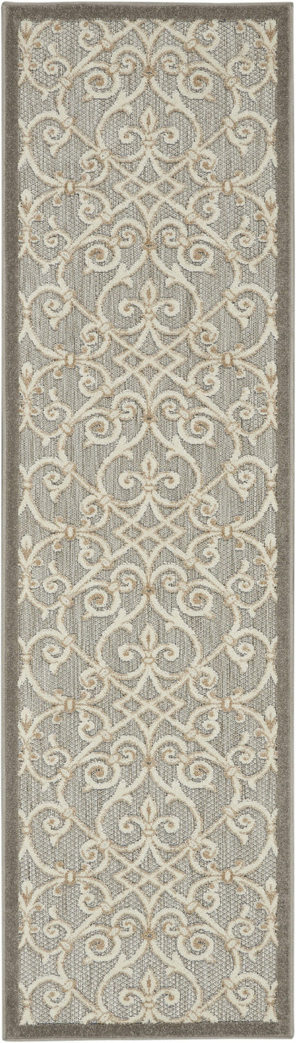 6' Gray And Ivory Indoor Outdoor Area Rug-6