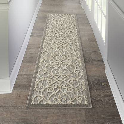 6' Gray And Ivory Indoor Outdoor Area Rug-3