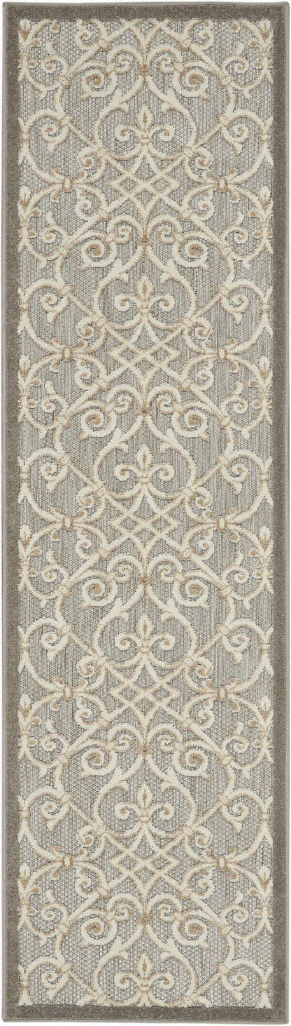 6' Gray And Ivory Indoor Outdoor Area Rug-0