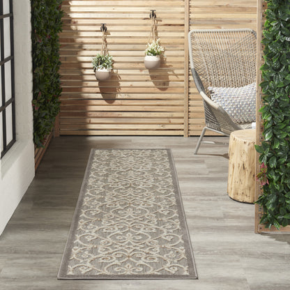 6' Gray And Ivory Indoor Outdoor Area Rug-5