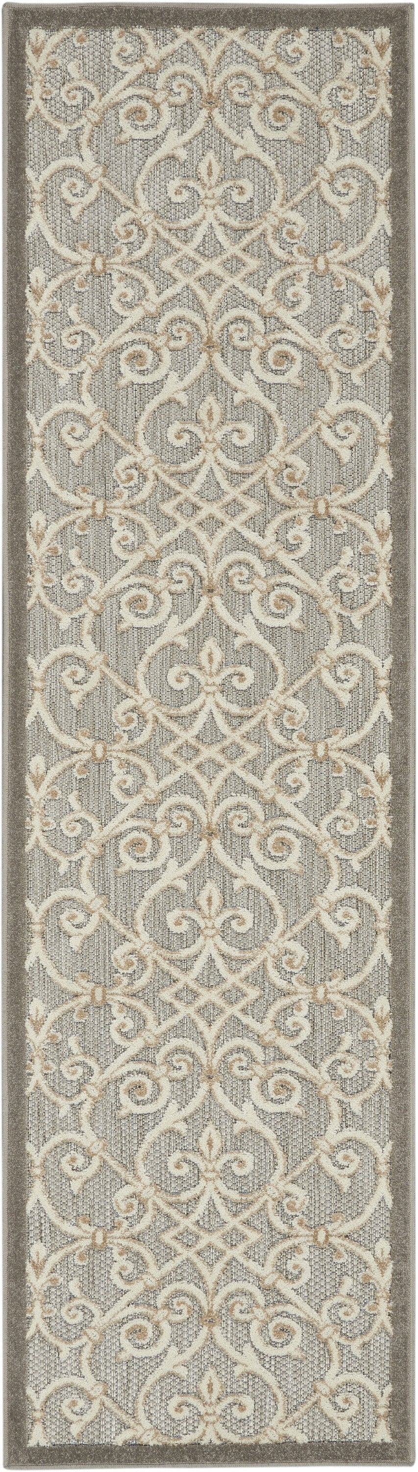6' Gray And Ivory Indoor Outdoor Area Rug-7