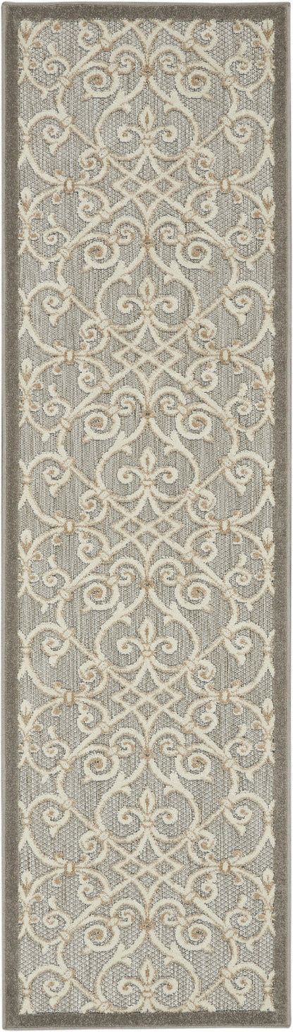 6' Gray And Ivory Indoor Outdoor Area Rug-7
