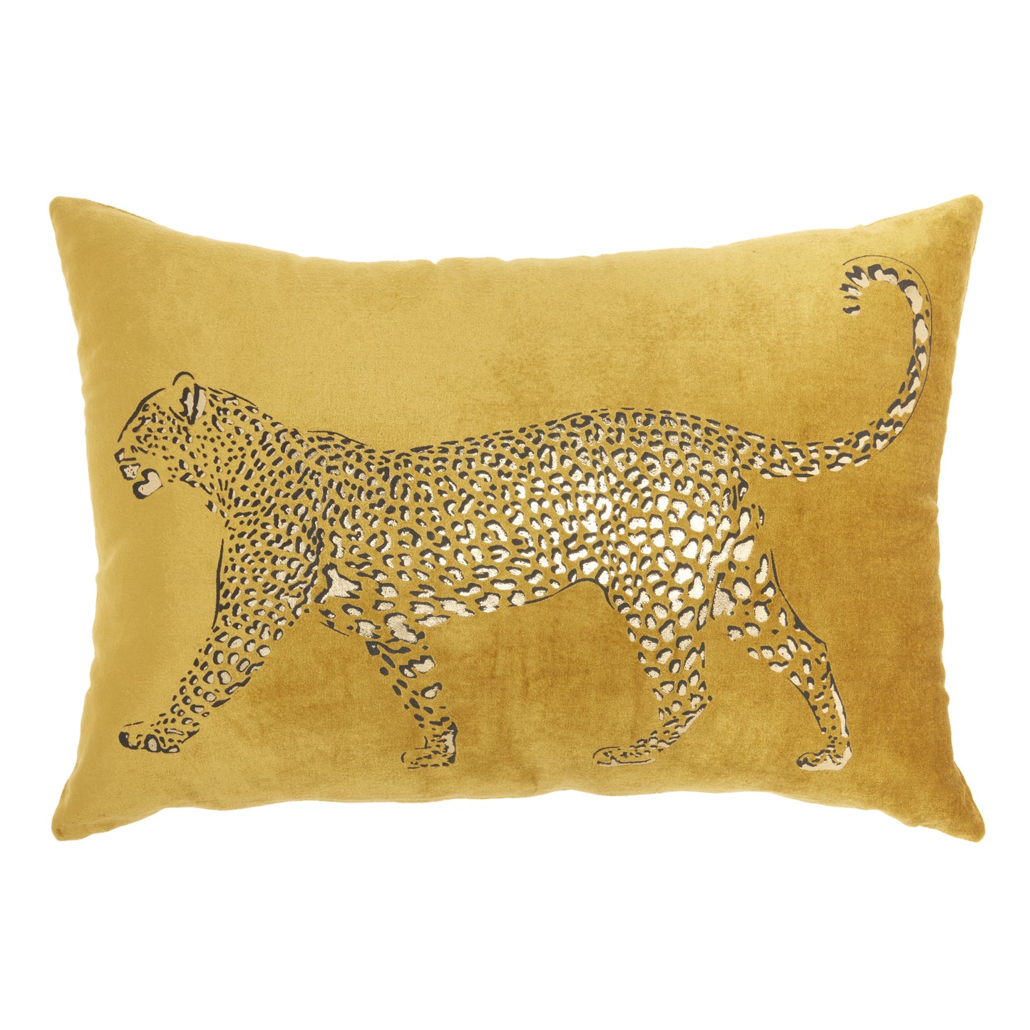 Bold Golden Leopard Lumbar Pillow-1