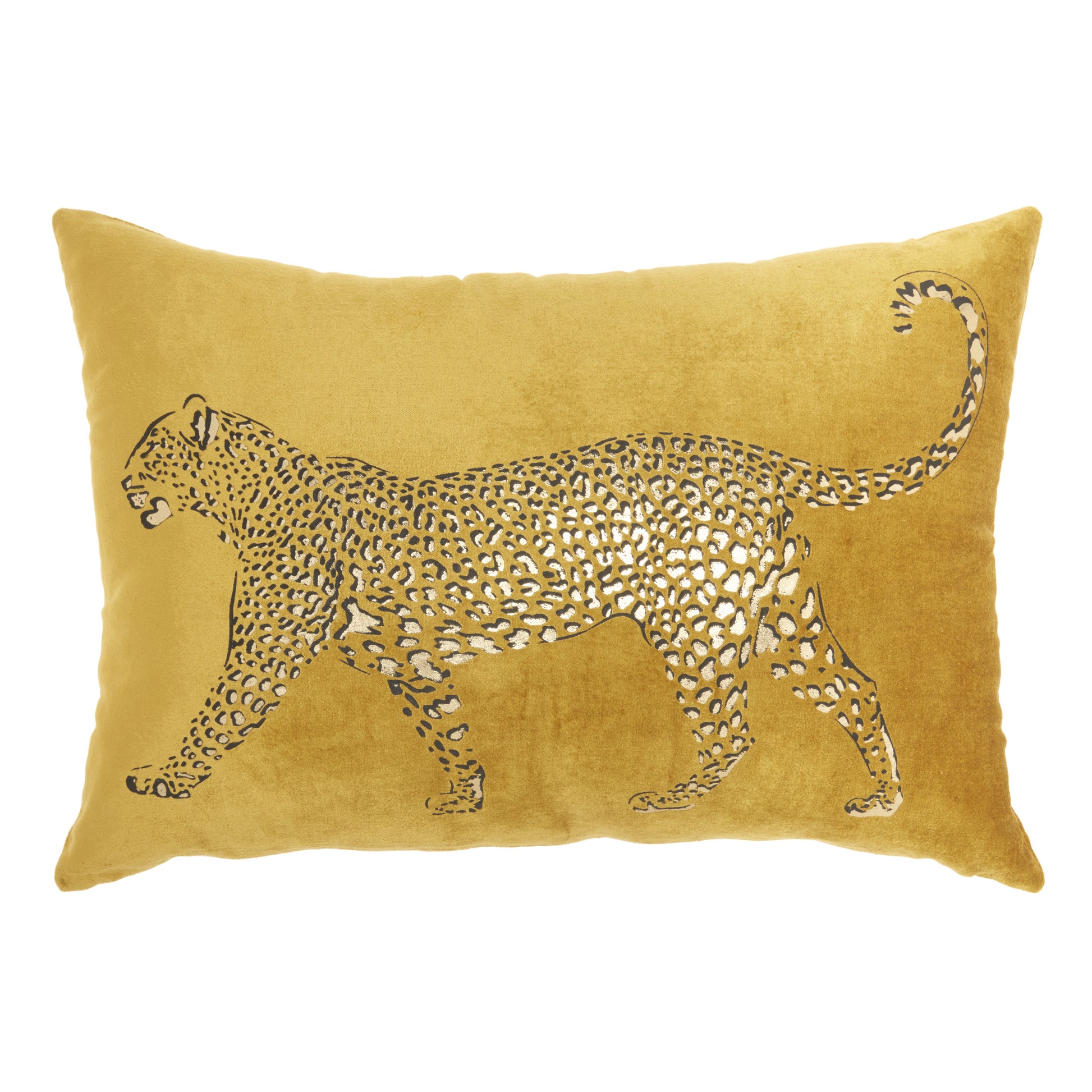 Bold Golden Leopard Lumbar Pillow-1