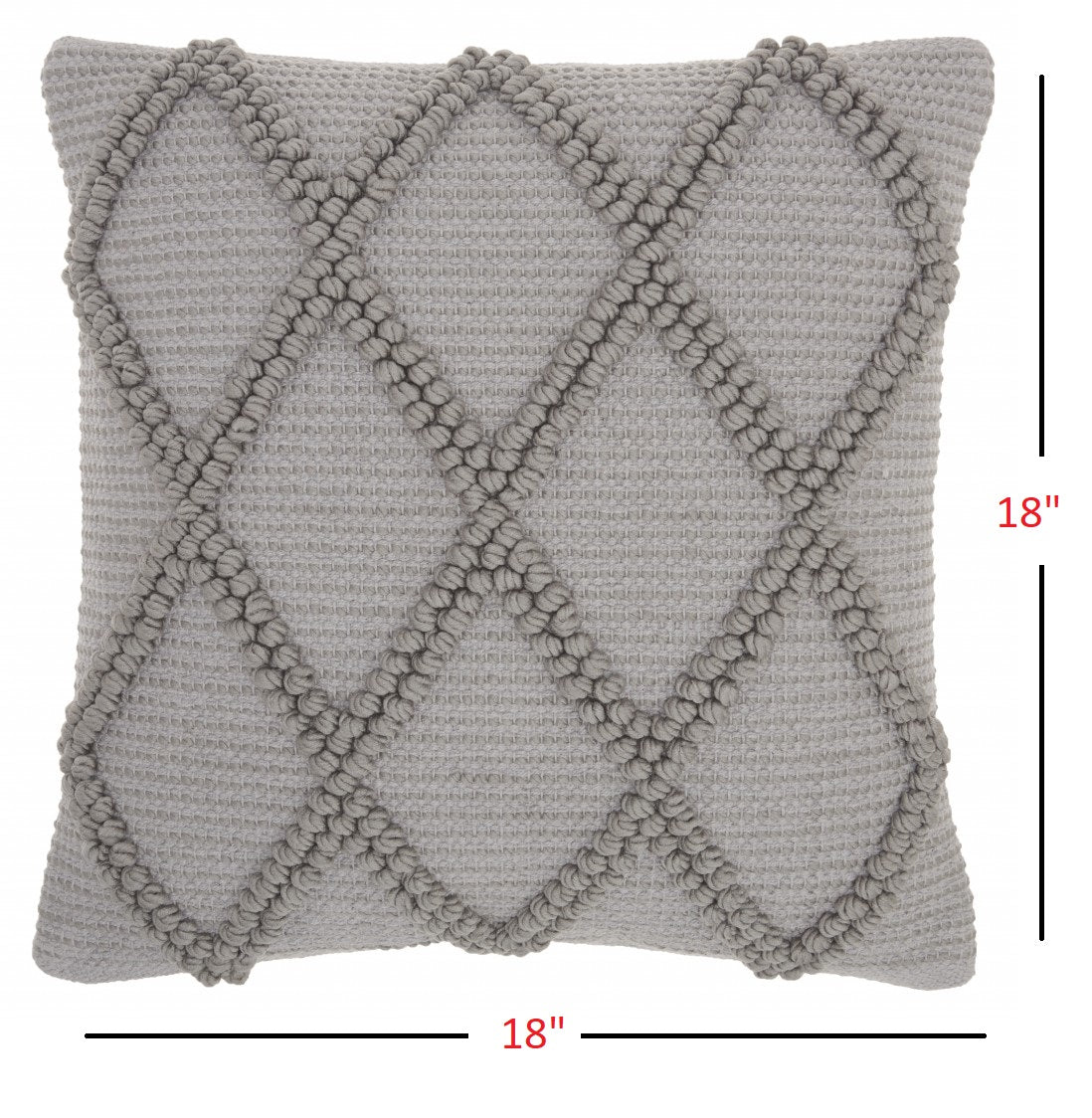 Light Gray Textured Lattice Throw Pillow-6