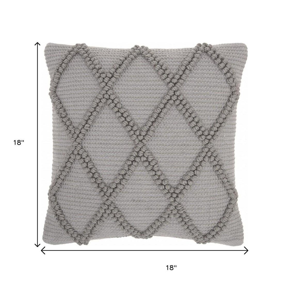 Light Gray Textured Lattice Throw Pillow-5