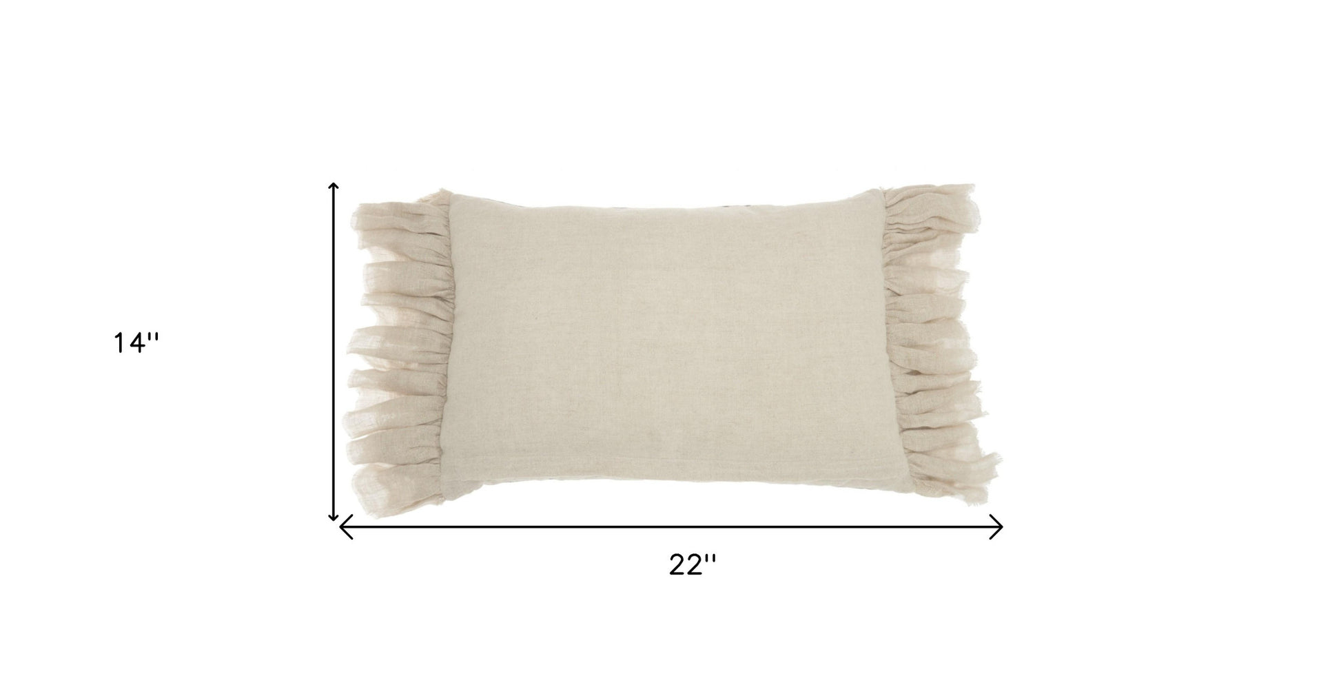 14" X 22" Steel Blue Pillow With Tassels Edges-8