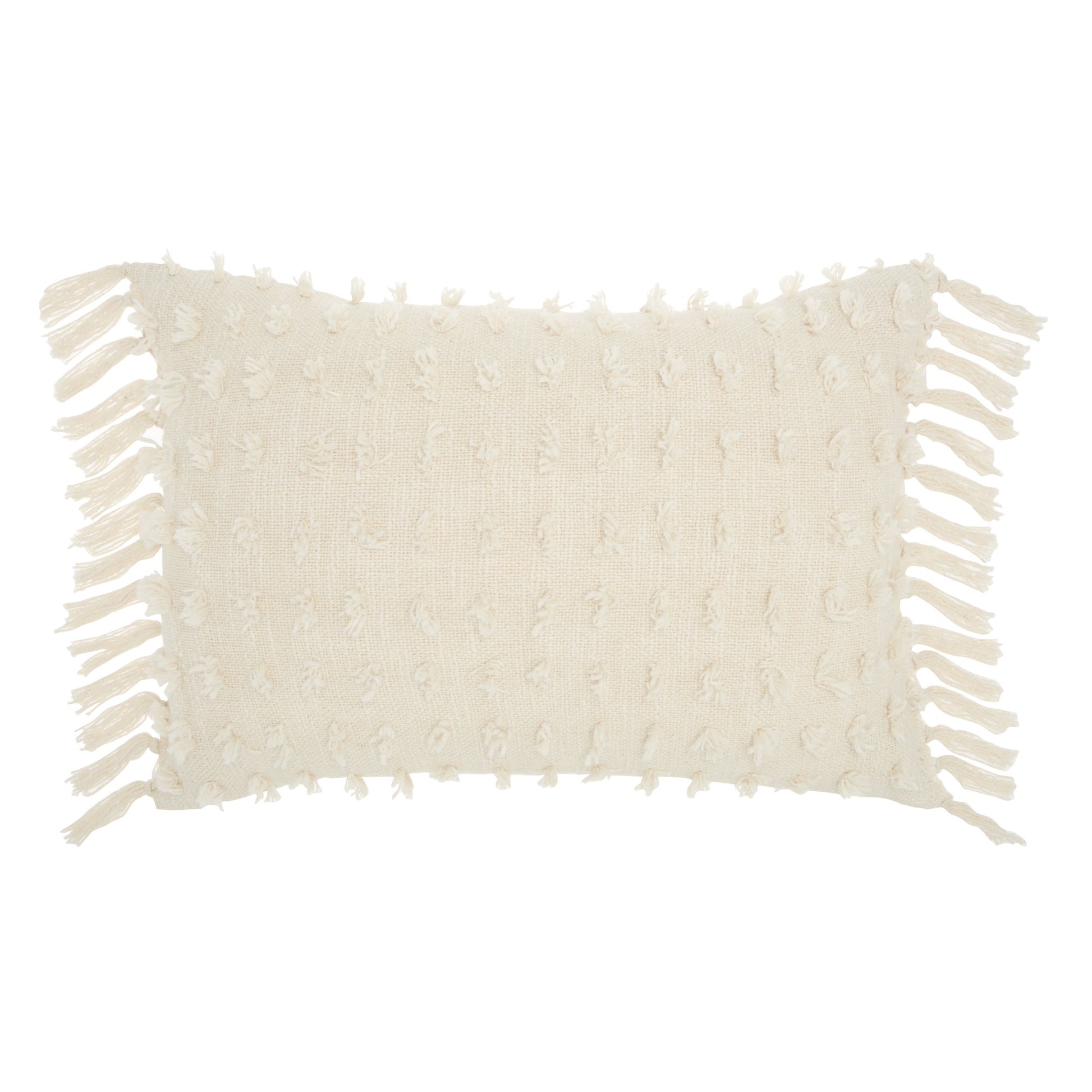 14" X 20" White Cotton Throw Pillow-1