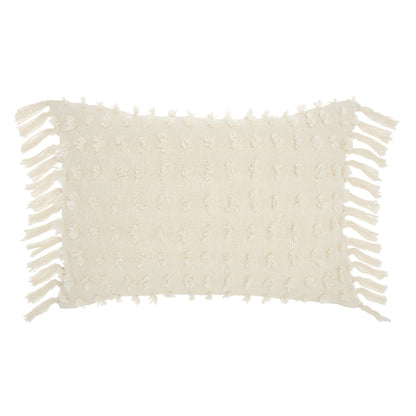 14" X 20" White Cotton Throw Pillow-1