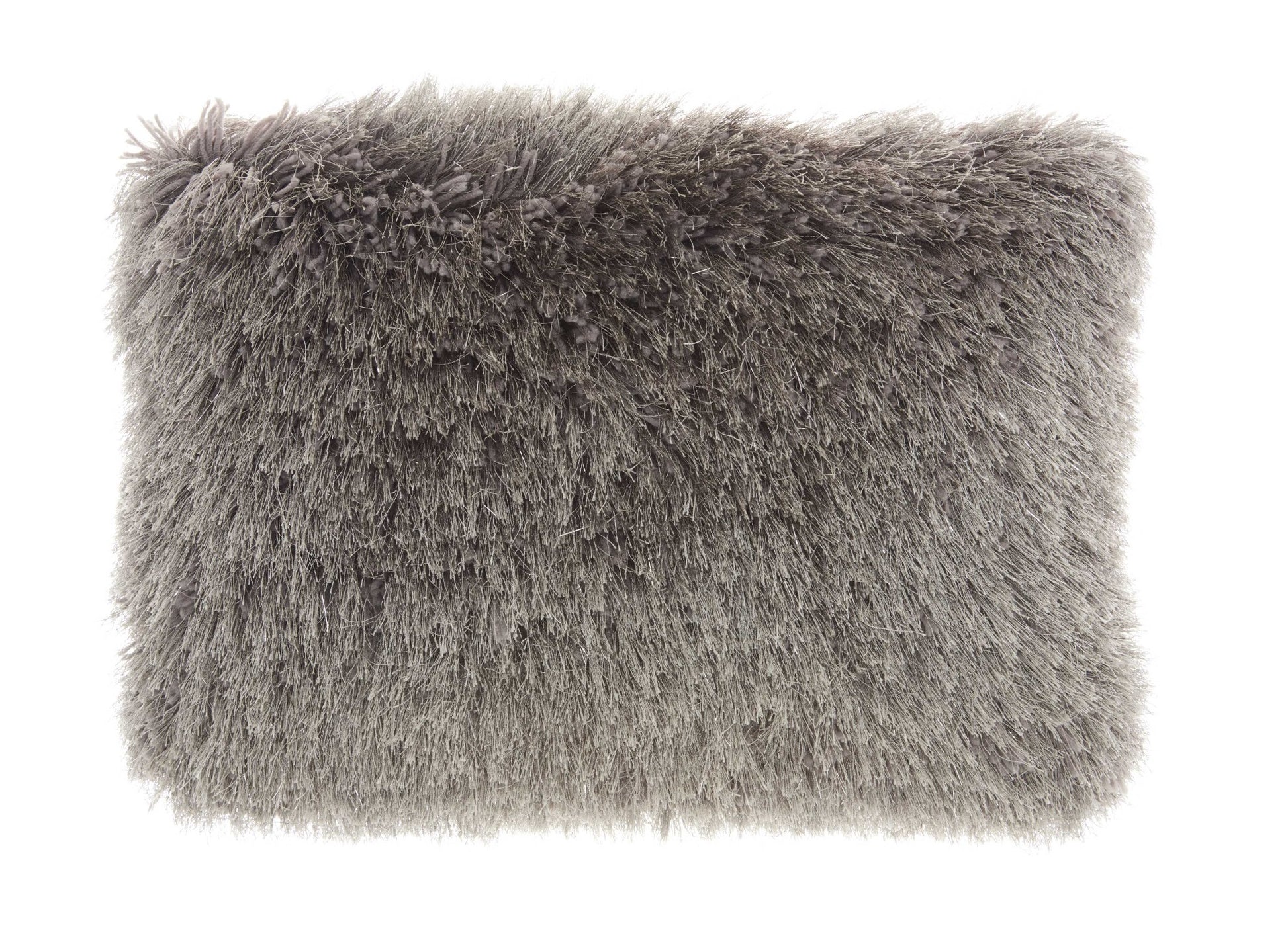 14" X 20" Slate Gray Faux Fur Throw Pillow-1