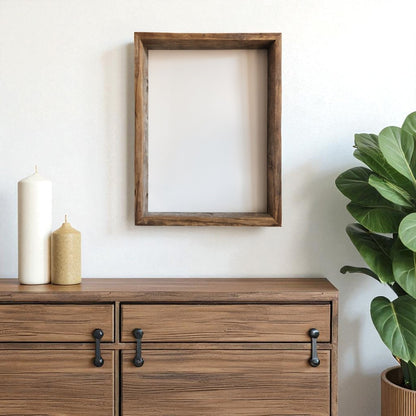 12" x 12" Gray Solid Wood Hanging Picture Frame-1